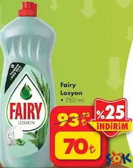 FAİRY LOSYON SIVI BULAŞIK DETERJANI 750 ML FAİRY LOSYON SIVI BULAŞIK DETERJANI 750 ML